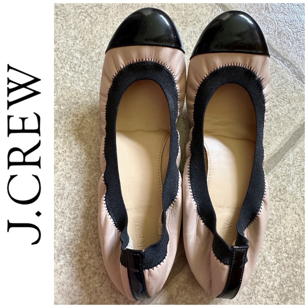 J. Crew Black and Cream Ballet Flats